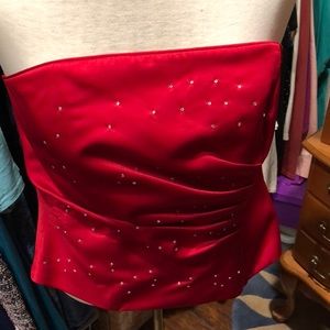 Red 2 piece evening gown